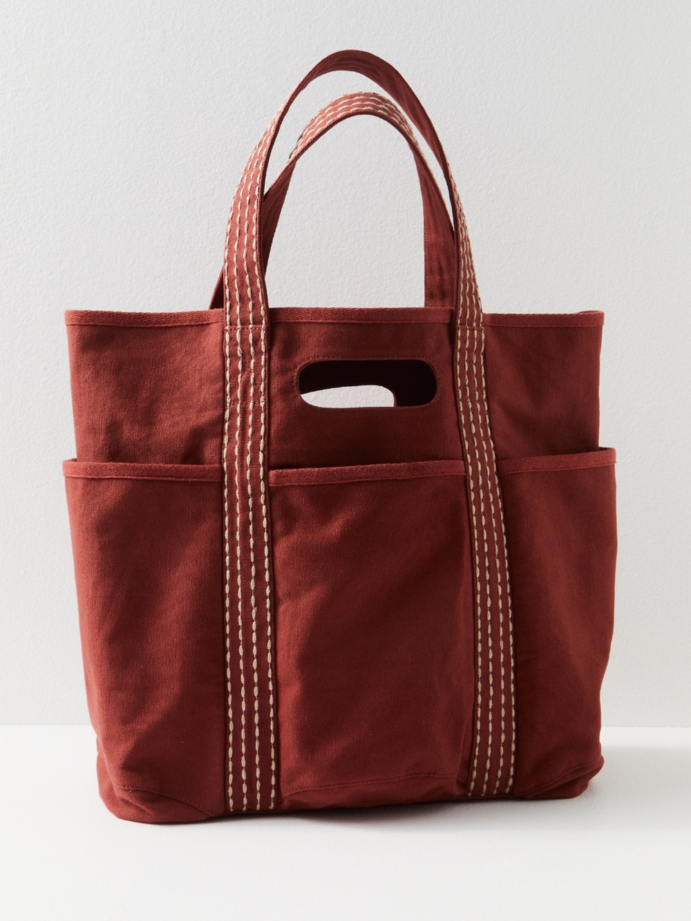 Free People - Canvas Everyday Tote Bag - Rust Red